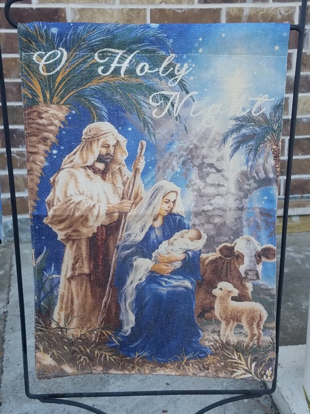 "O Holy Night" Nativity Scene Yard Garden Flag